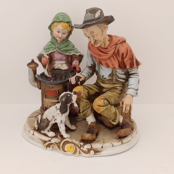 Handgemalt Royal Meridian [Deutsche Noritake] Old Man, Dog, Young Girl Cooking - Picture 8 of 9